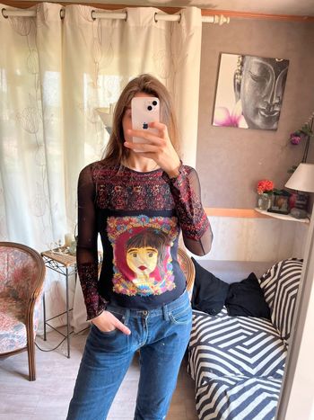 Top mesh vintage bohème champêtre y2k 2000yer western country