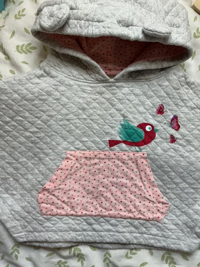 Poncho à capuche gris poche devant boîte à malices 18 mois - photo numéro 7