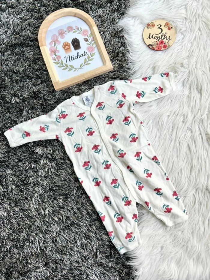 Dors-bien sans pieds fleurs coton - petit bateau - 3 mois