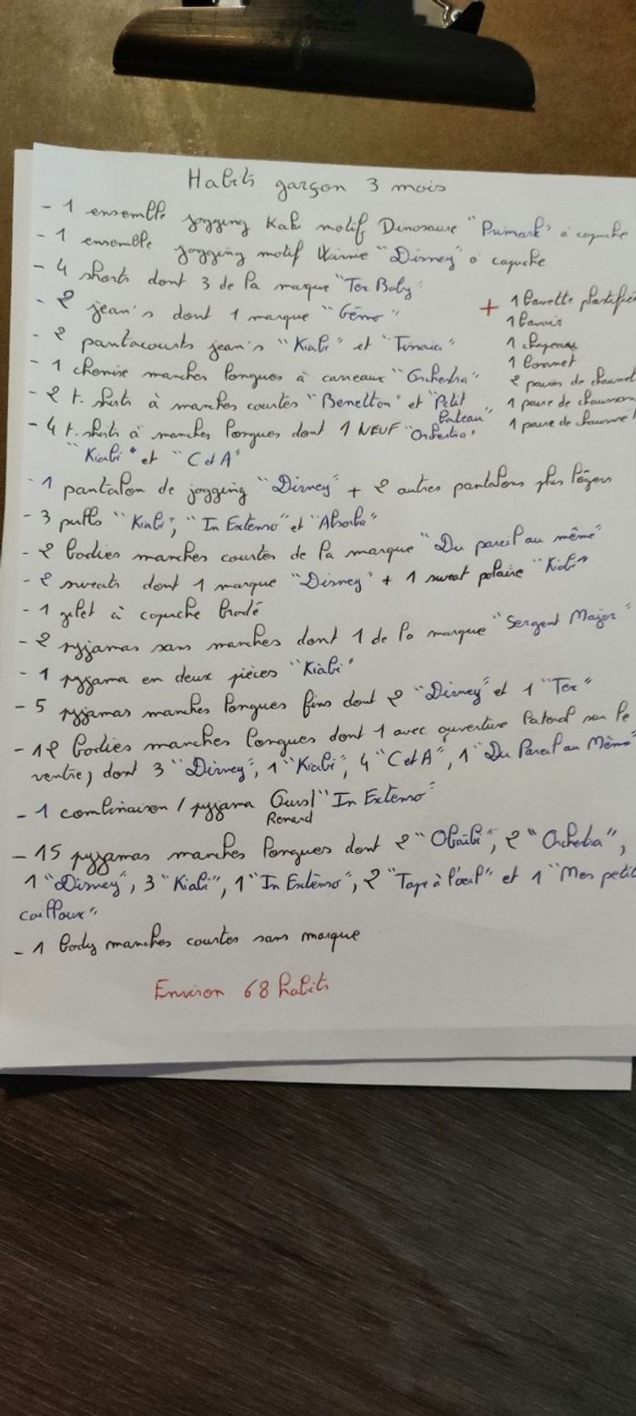 Lot de 68 habits + accessoires garçon 3 mois - photo numéro 2