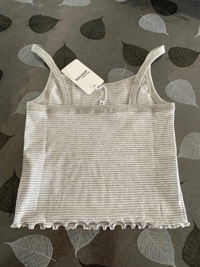 Débardeur gris et blanc à rayures M Jennyfer neuf - photo numéro 2