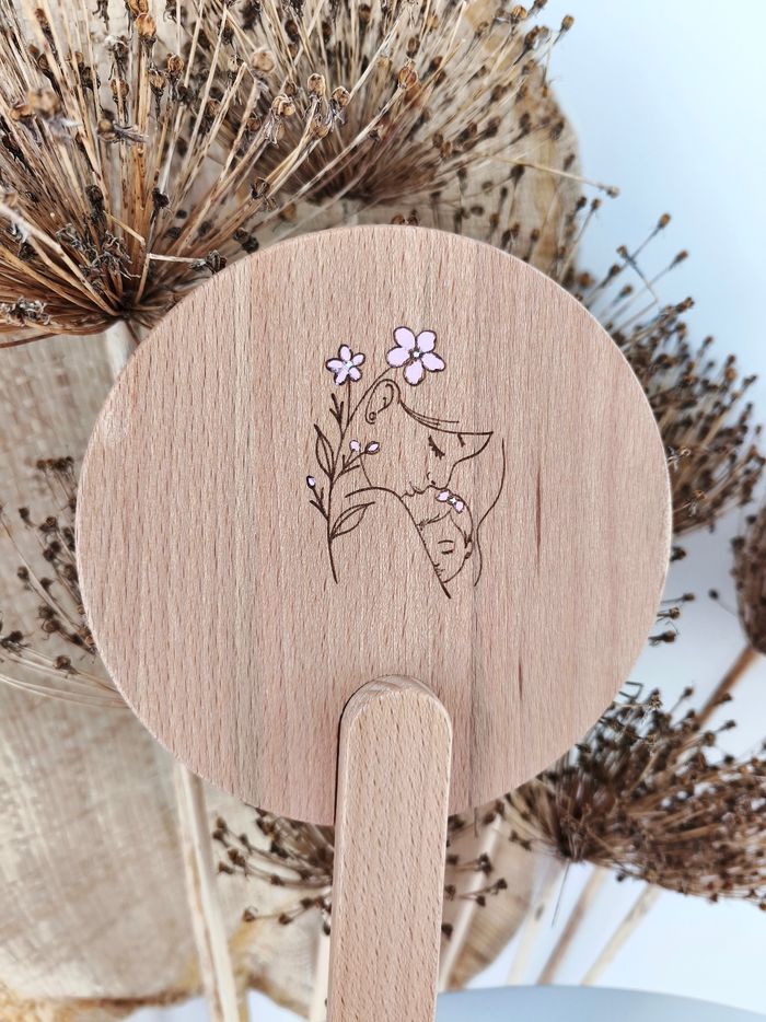 Joli miroir "Jolie fleur" en bois - photo numéro 4