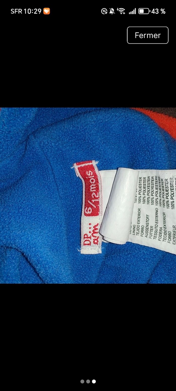 Bonnet bébé rigolo petit monstre– 6/12 mois - photo numéro 3