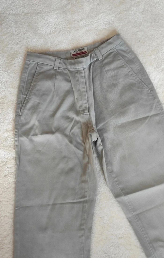 Pantalon chino femme Dockers W26 L30 gris clair coton - photo numéro 2