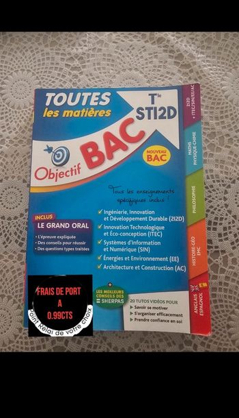 Livre Objectif bac : toutes les matières sti2d oral + ecrit terminale