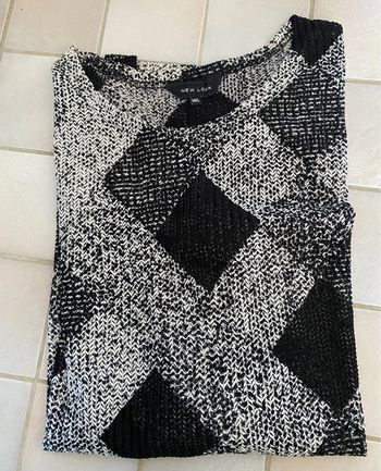 Blouse très léger New Look M/L losanges gris noirs