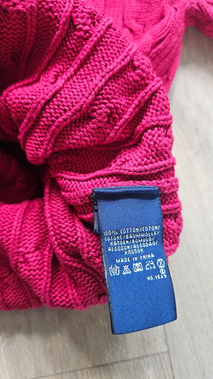 Pull rouge maille, logo bleu, taille S, Polo Ralph Lauren - photo numéro 5