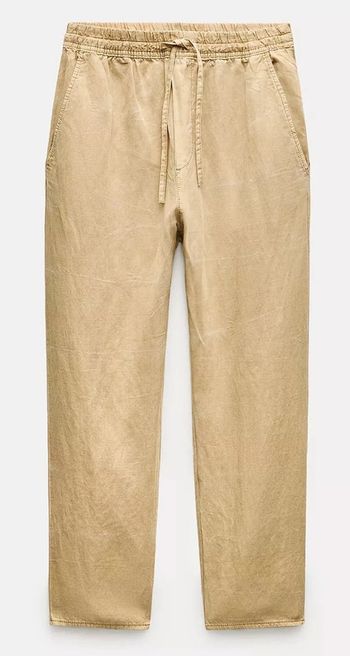 ZARA - Pantalon fluide - Taille S - Camel Clair