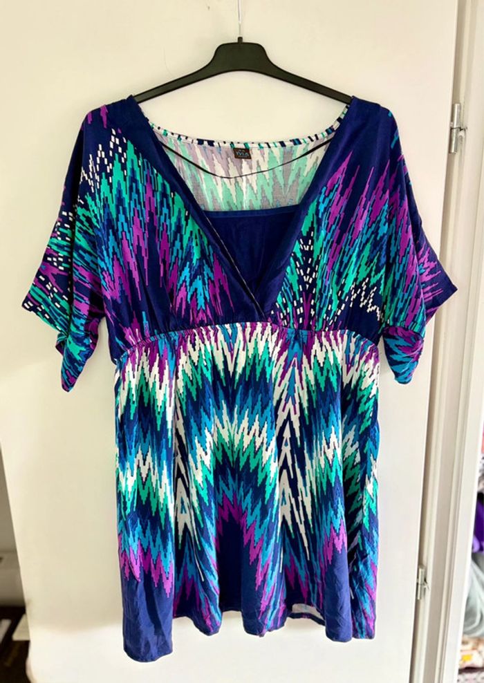Tunique multicolore grande taille MS Mode 44