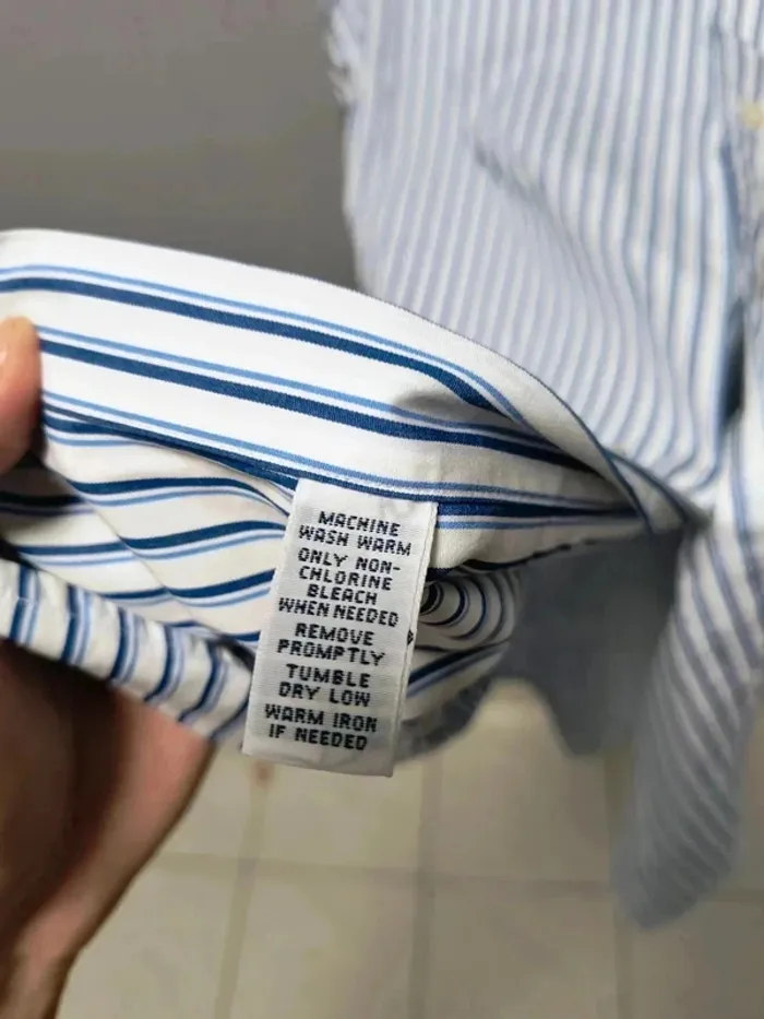 Chemise Ralph Lauren rayée bleu/blanc – Classic Fit – Vintage Y2K - photo numéro 6