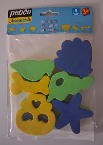 Sachet de six formes différentes de peinture à l'éponge