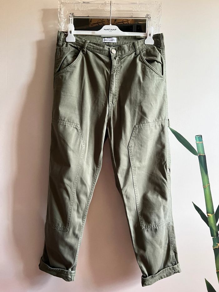 Pantalon kaki ZARA – Taille 42 – Baggy cargo tendance 🟢 - photo numéro 5