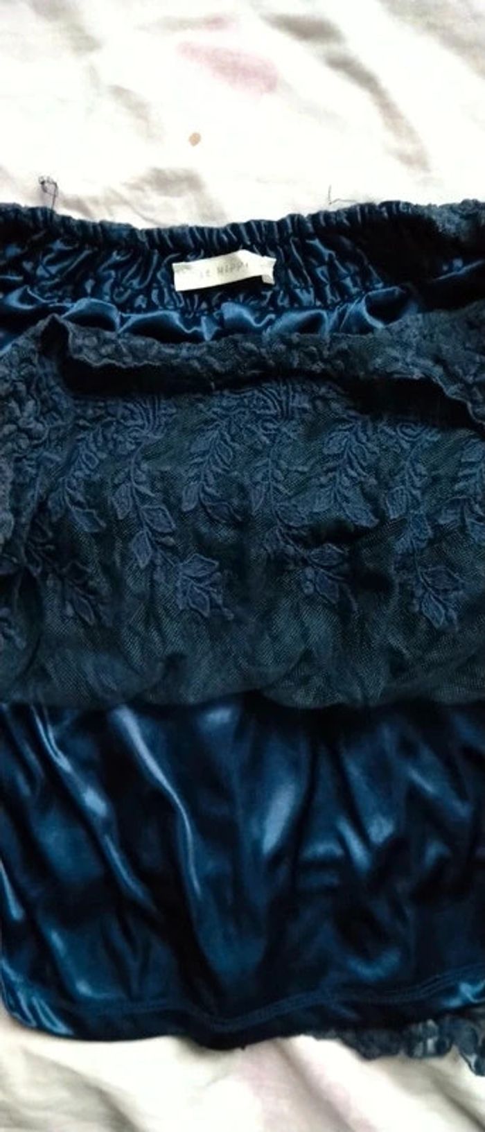 Jupe de fête volantée en tulle et broderies marine femme taille unique it hippie - photo numéro 10