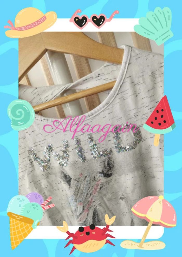 T-shirt gris cheval 8/10ans - photo numéro 8