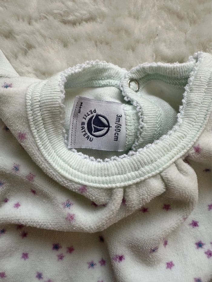 Pyjamas fille vert étoilé | Petit Bateau | Taille 3 mois - photo numéro 3