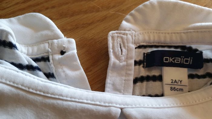 tee shirt okaidi col Claudine rayure bleu - photo numéro 3