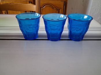 Lot de 3 verres bleus Duralex