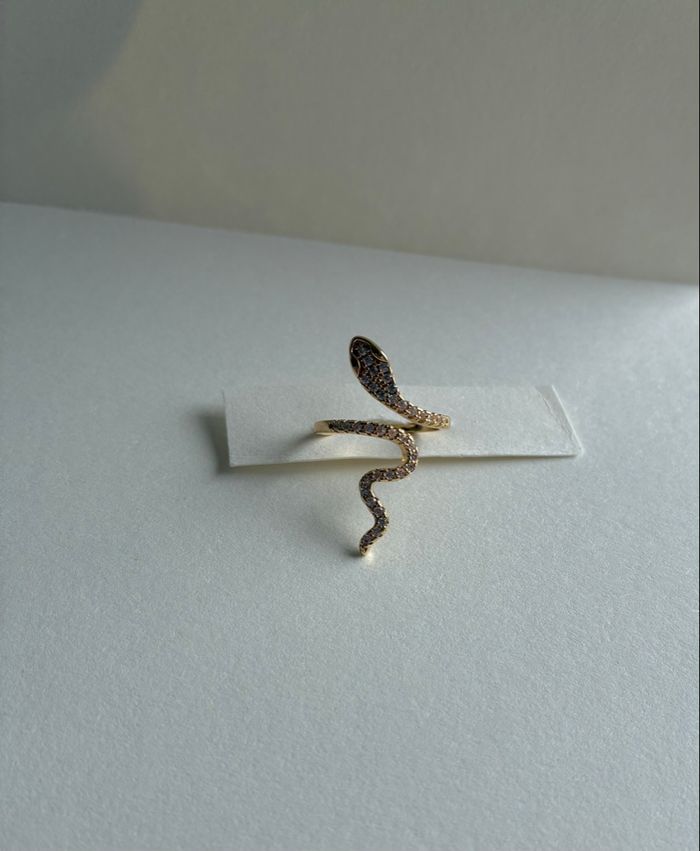 Bague serpent de strass en acier inoxydable ajustable - photo numéro 6