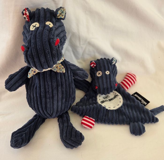 Ensemble Hippopotame Hippipos simply peluche et doudou plat - Deglingos