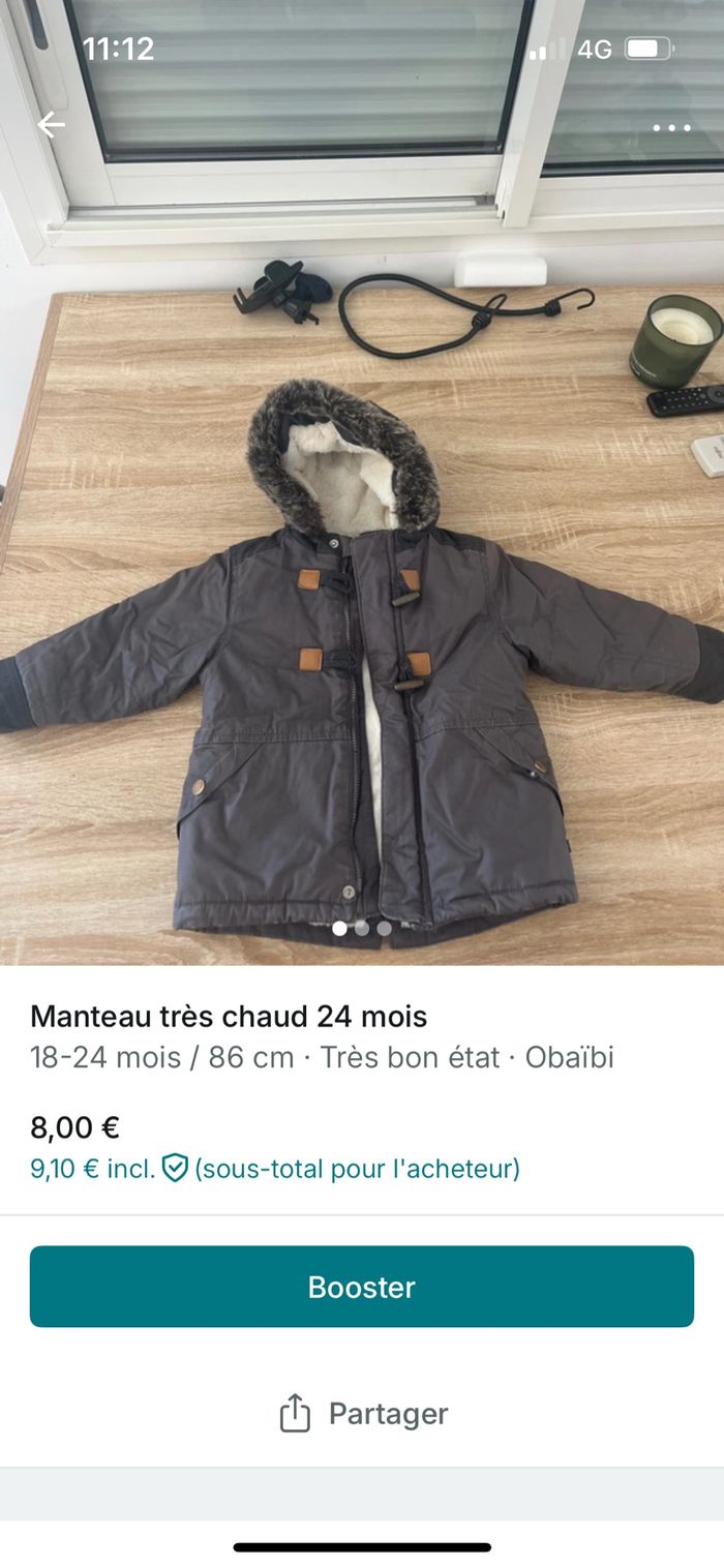 Manteau obaibi 24 mois