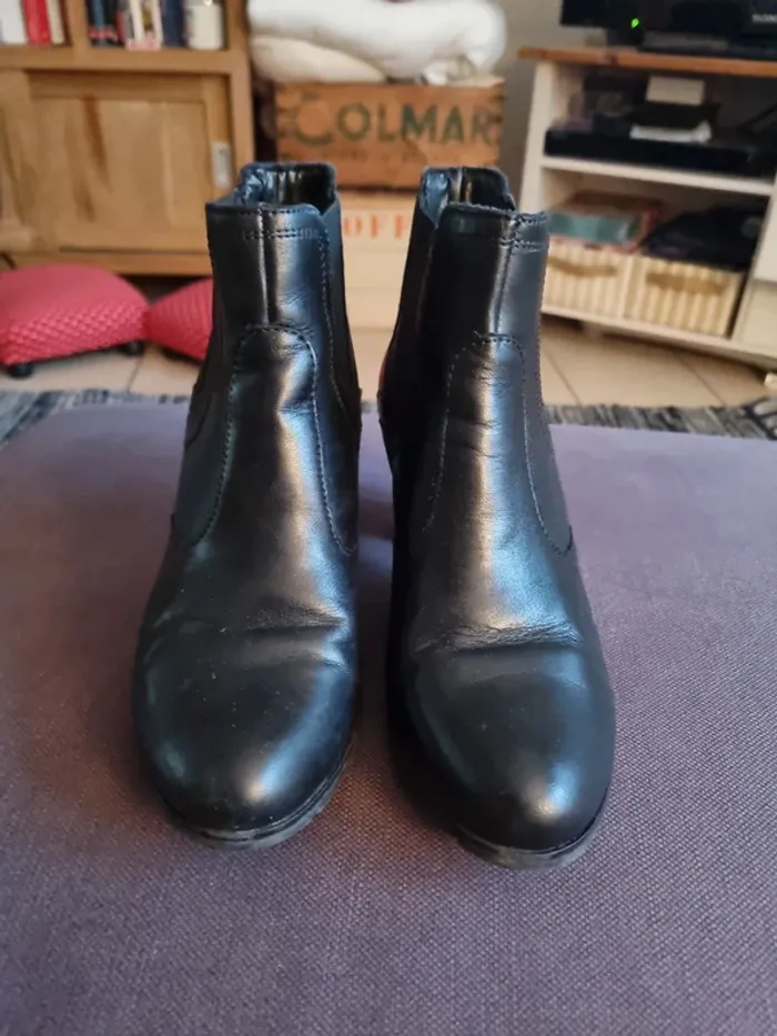 Bottines cuir hauts talons taille 38 - photo numéro 2