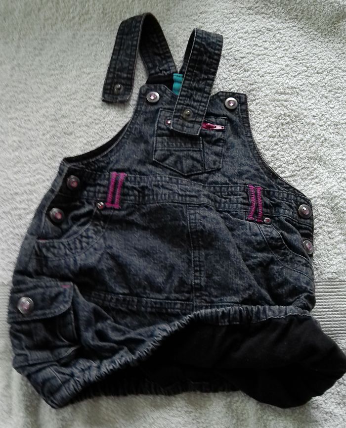 lot de 2 robes en jean + une salopette - photo numéro 3
