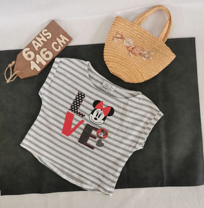 Tee-shirt 👸 croc top, Disney, Minnie, 6ans