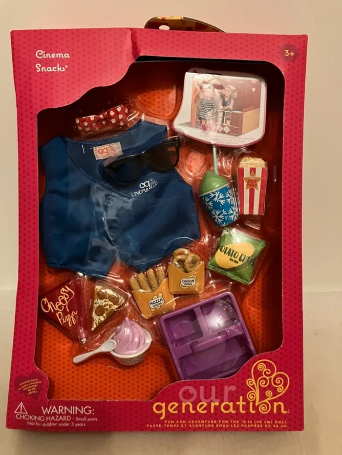 Tenue vendeuse de snack pour poupée