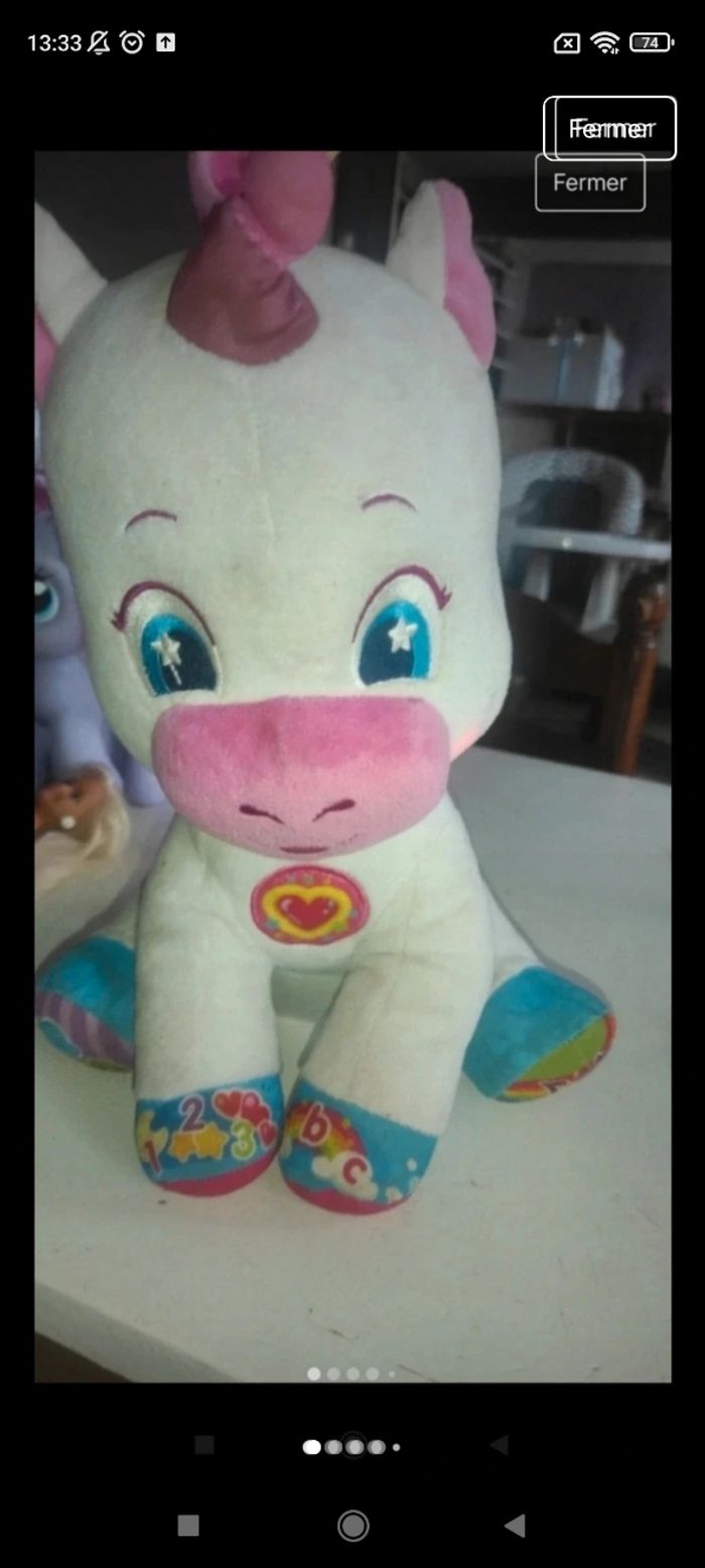 Licorne lumineux et musicale j10