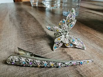 2 pince à cheveux vintage argente