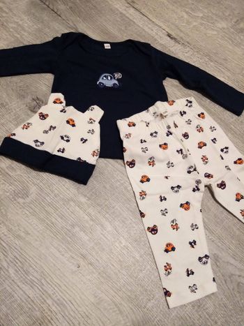 Pyjama fin et bonnet 62/68