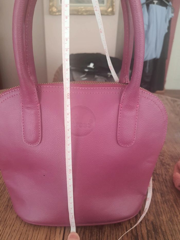 Jolie sac à main No Stress en cuir Violet - photo numéro 14