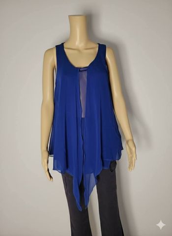 Top Fluide Bleu Roi - Tentation Paris - Taille M/L - Neuf avec étiquette