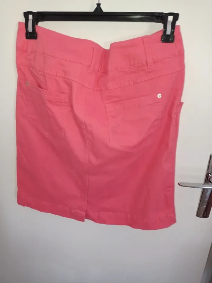 Jupe en jean femme couleurs corail - photo numéro 2