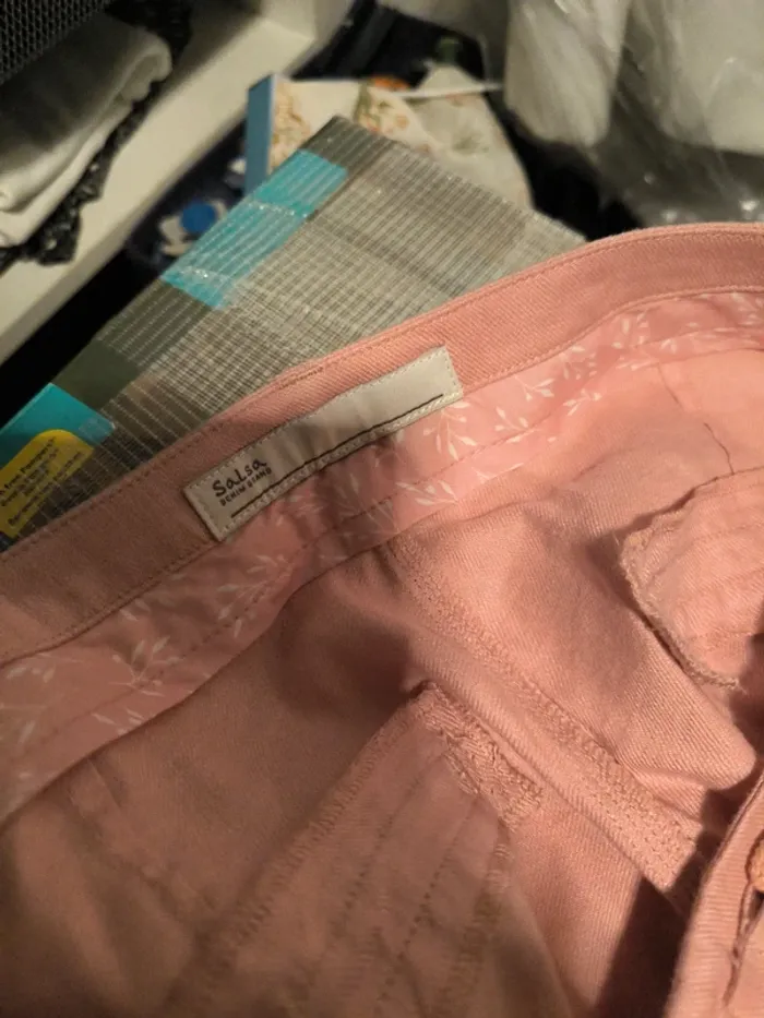 Pantalon en lin rose pâle marque salsa taille 40 - photo numéro 6