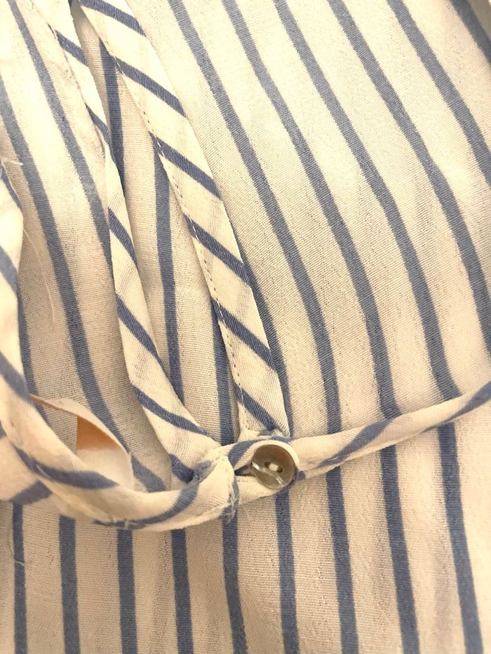 Haut blouse à rayure bleu et blanc Zara - photo numéro 5