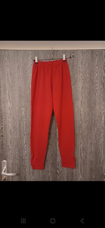 Legging rouge avec bas zippé femme 38/40