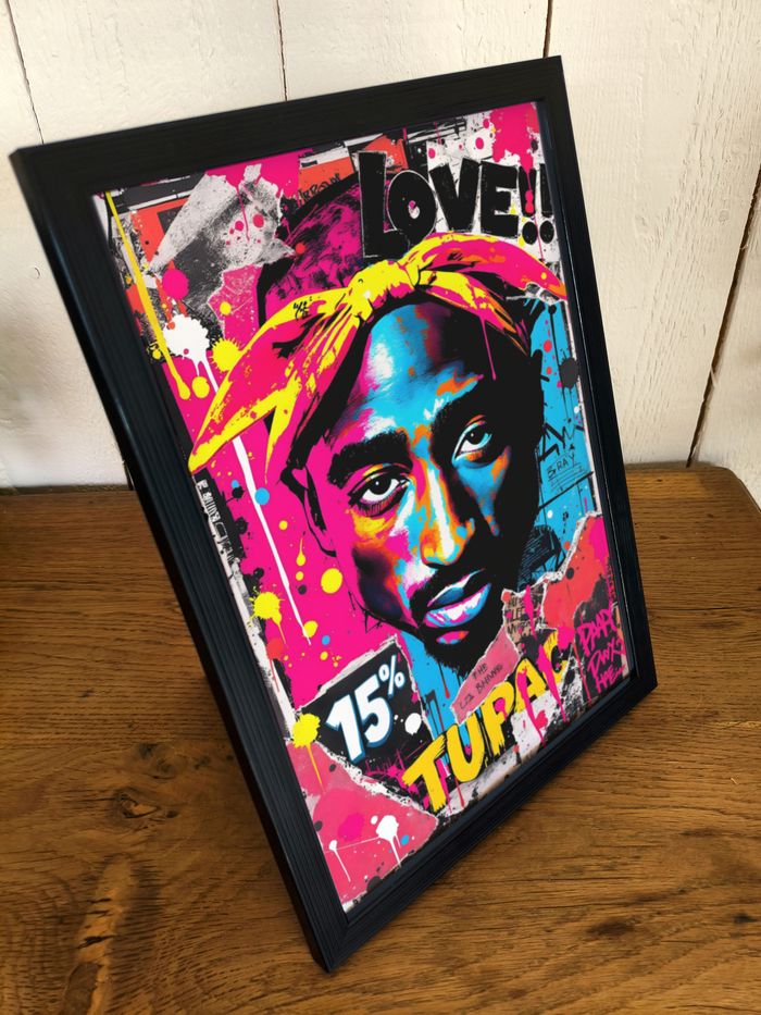 Poster Affiche A4 (21 × 29,7 cm) street art fluo hip-hop – Art mural inspiré de l’univers rap - photo numéro 2