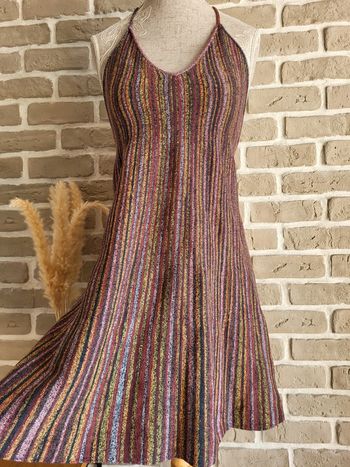 Robe dos nu Vintage Zara - maille à rayures colorées