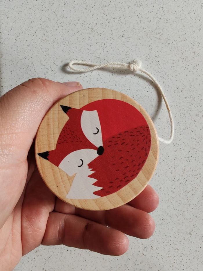 Yoyo en bois avec illustration renard - photo numéro 3