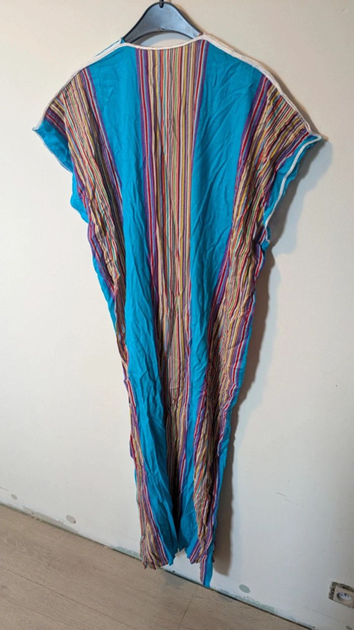 Robe marocaine bleue ciel et arc en ciel - photo numéro 5