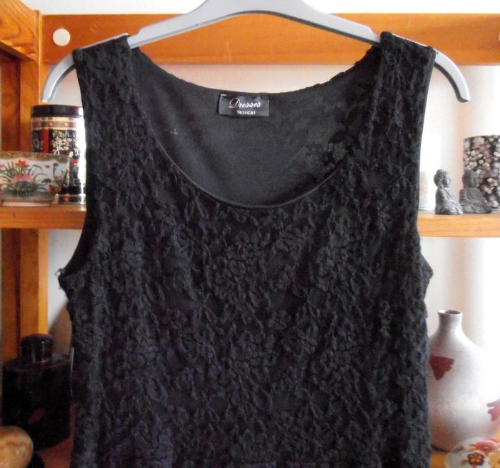 Robe noire à dentelles, taille XL 42, Yessica, petite robe noire, soirée - photo numéro 2