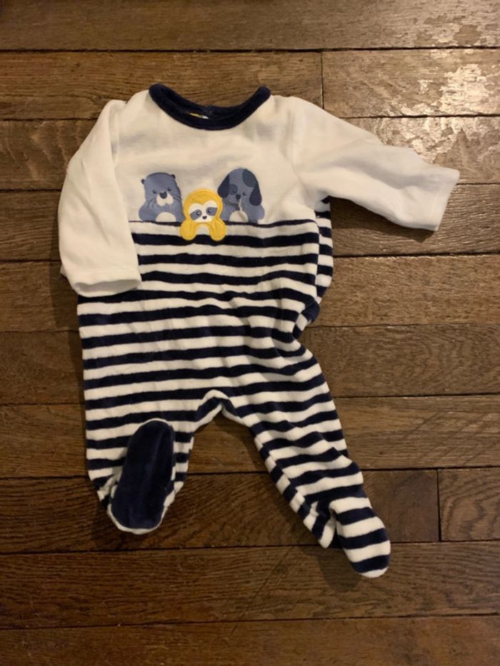 Pyjama bébé 3 mois toucher velours