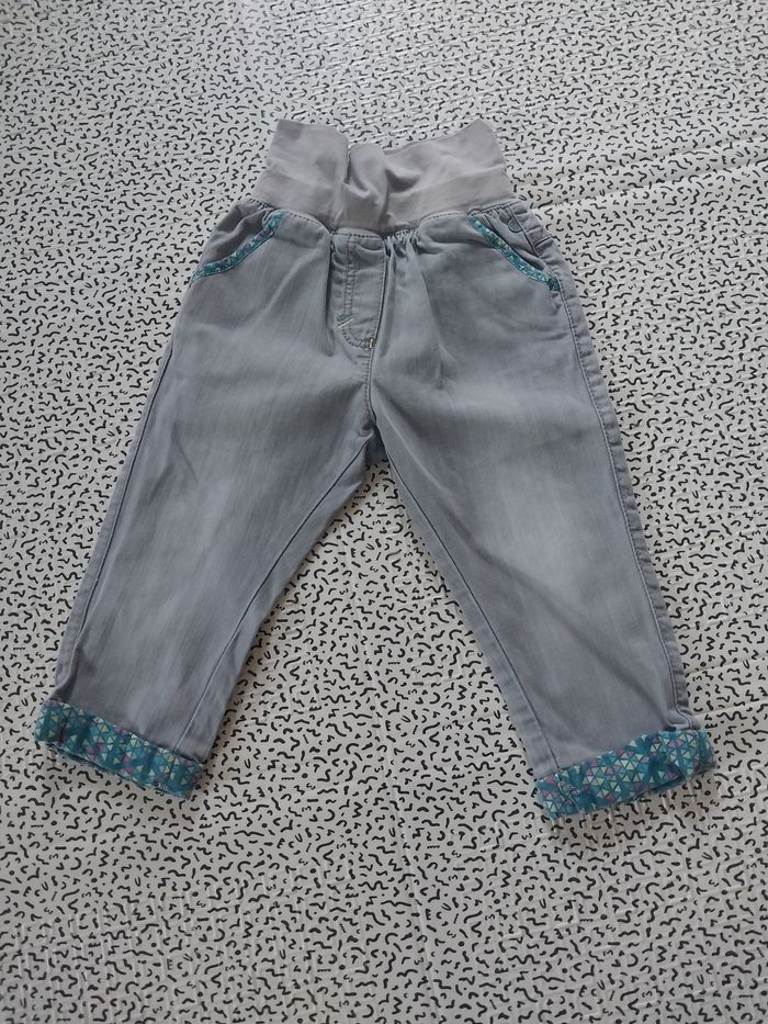 Pantalon jean fille Obaïbi 18 mois – 100% coton 💕