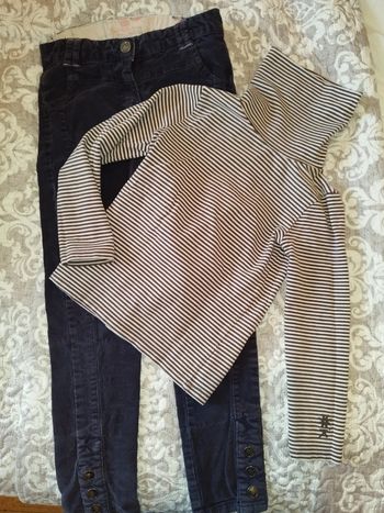Lot d'un tee-shirt col roulé Okaidi et un pantalon velours Sergent Major