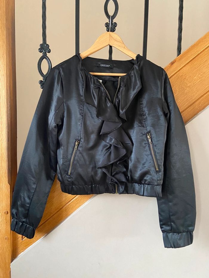 Blouson satiné noir