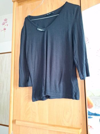 Haut noir manches longues caroll