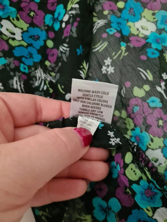 Haut fluide fleuri dos échancré - taille S - photo numéro 6