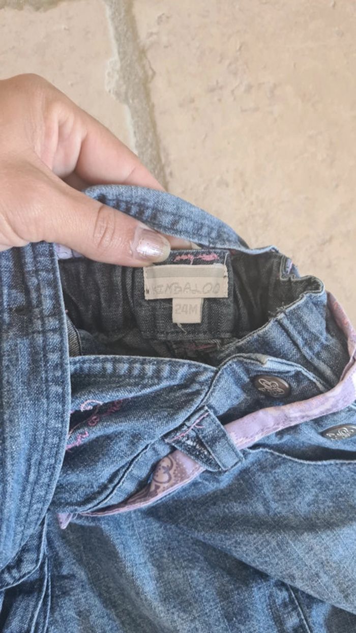 Robe salopette en jean papillon - photo numéro 3