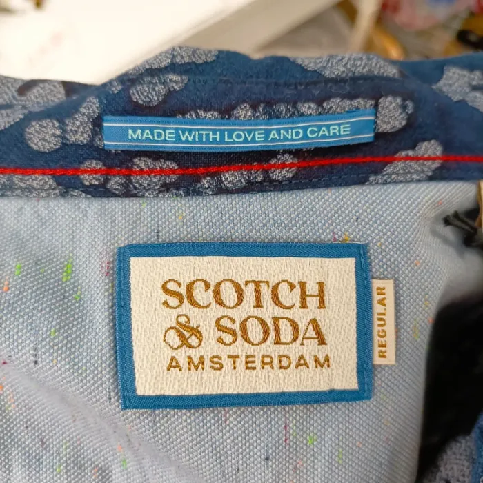 Chemise imprimée bleu marine Scotch & Soda neuve avec étiquette T.L A1484 - photo numéro 8